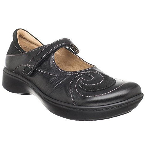 Naot Sea Mary Jane (25505) Womens Shoes Black Madras/Black Suede