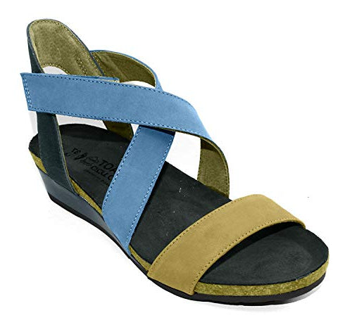 Naot Vixen Crisscross Sandal (5030) Womens Shoes Nude Nubuck/Feathery Blue/French Roast
