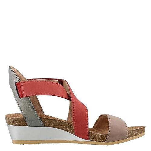 Naot Vixen Crisscross Sandal (5030) Womens Shoes Stone/Brick Red/Sterling