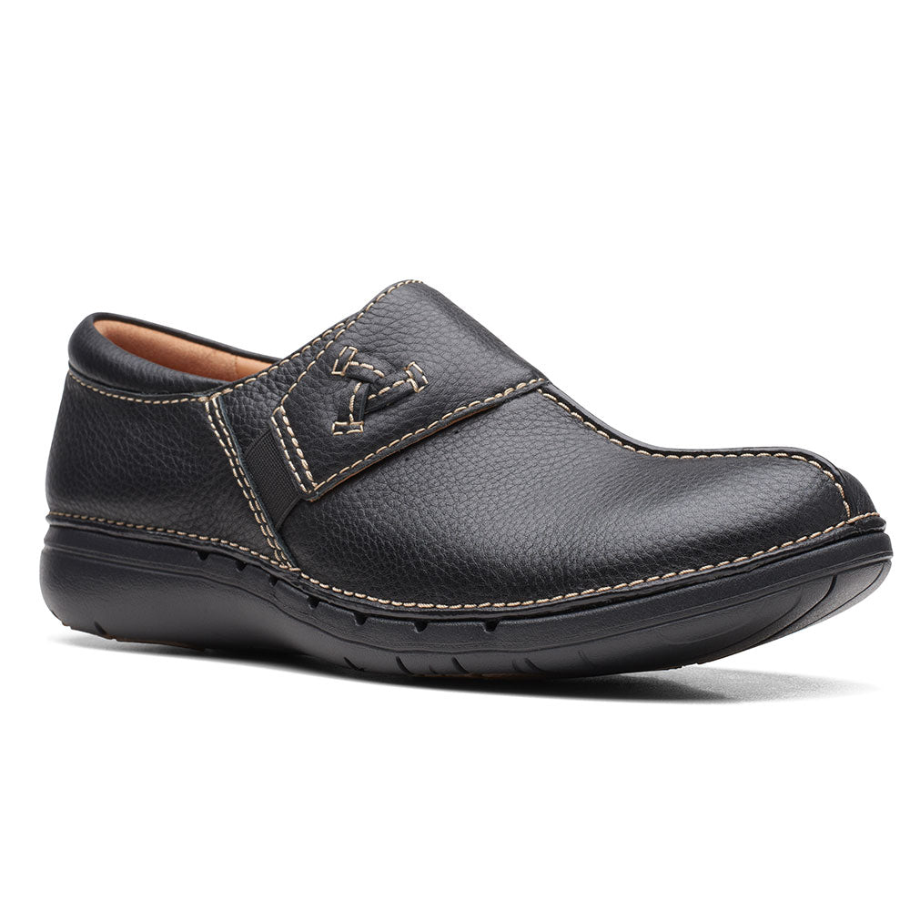 Clarks Unloop Women's Unstructured Black Leather Shoe