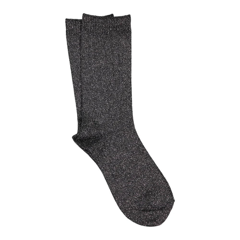 Ilux Shimmie - Soft Tencel Shimmery Crew 1572 Womens Hosiery Black/Silver