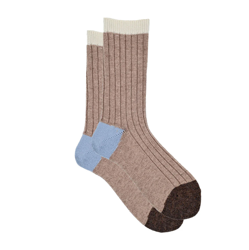 Ilux Trina - Cozy Cashmere Silk 4 Color Ribbed Crew 1683 Womens Hosiery Sand