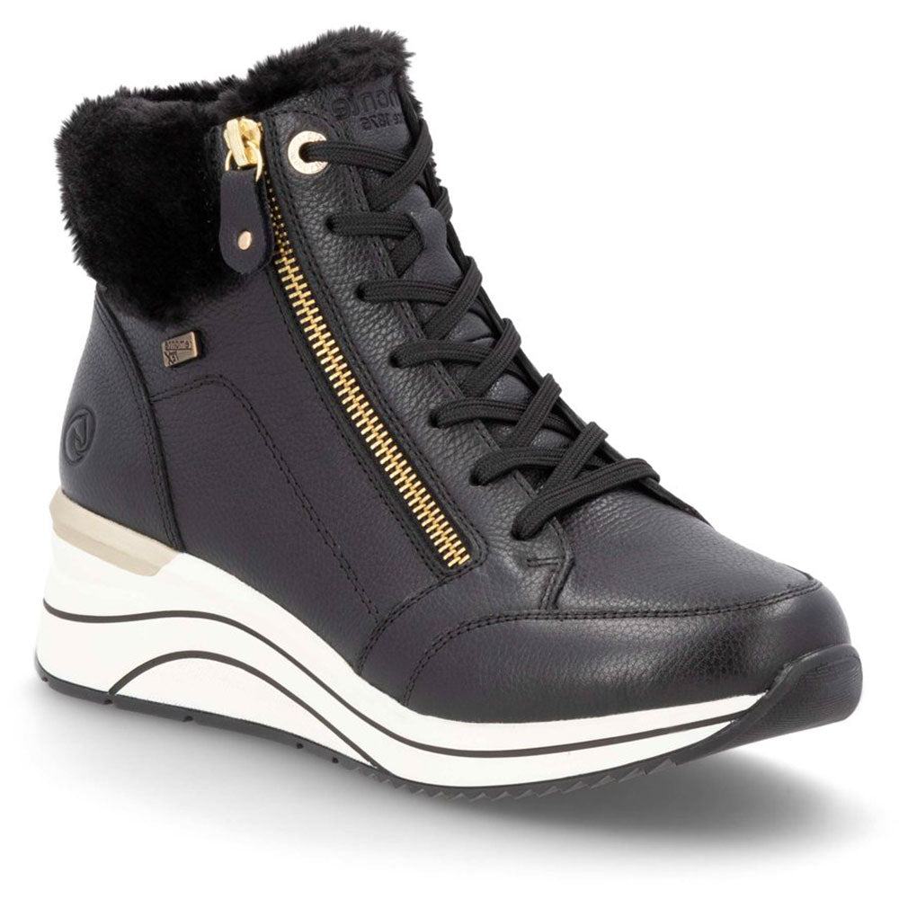 Remonte D0T77 Women's Sporty Water Resistant Wedge Sneaker Bootie | Simons Shoes Remonte D0T77 Women's Sporty Water Resistant Wedge Sneaker Bootie | Simons Shoes