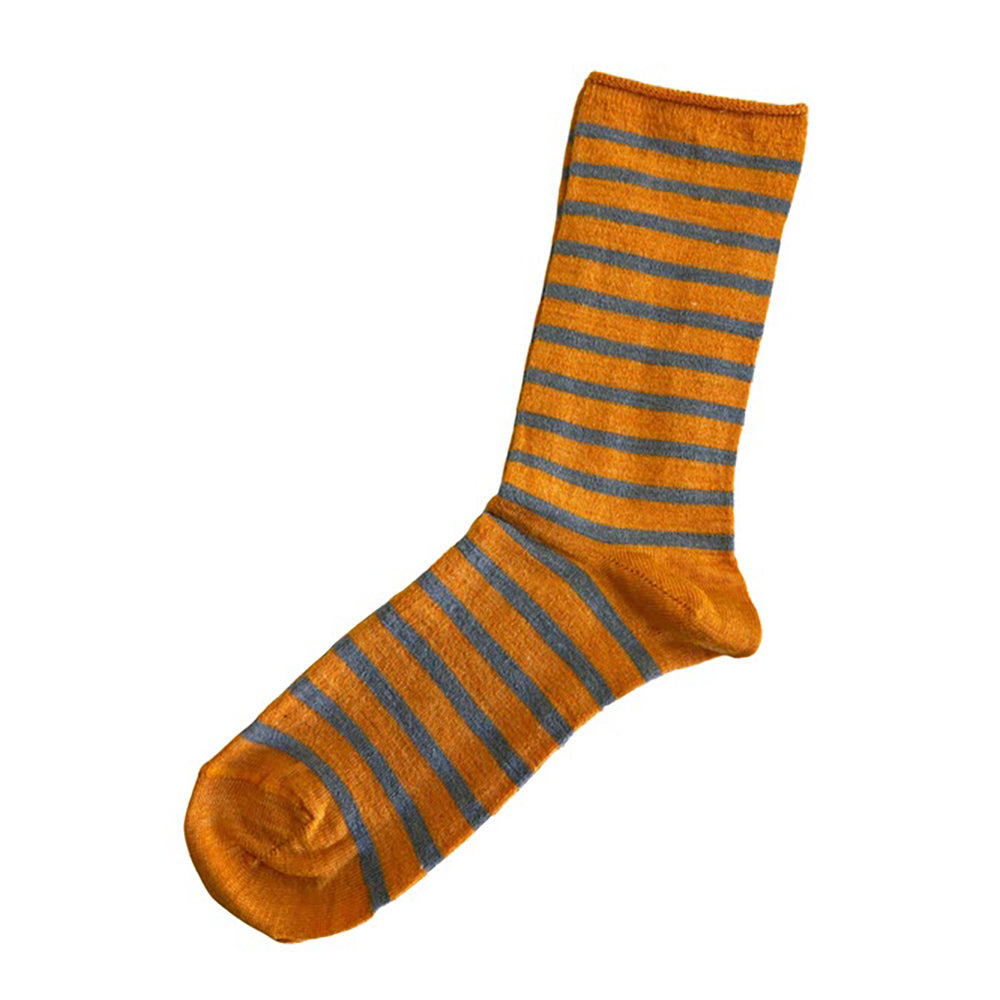 Tey Art Bamboo Stripe Womens Hosiery Orange