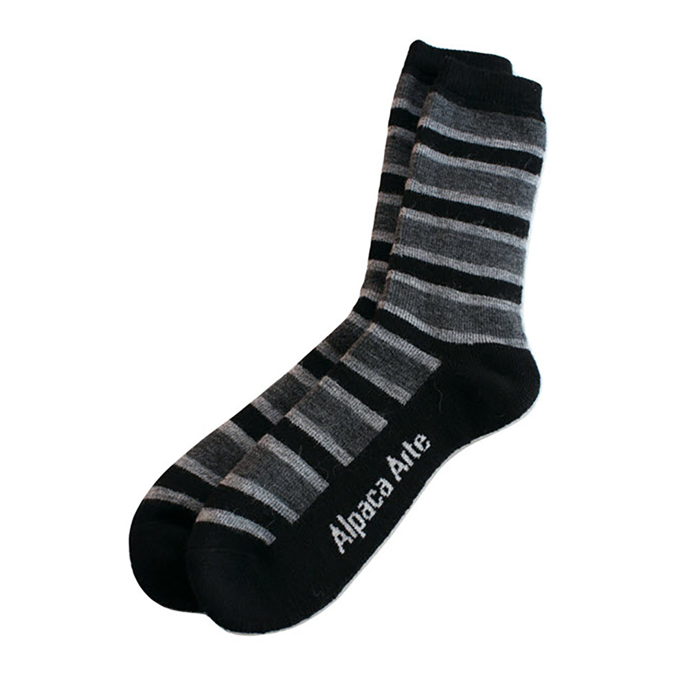 Tey Art Stripes Socks Womens Hosiery Black