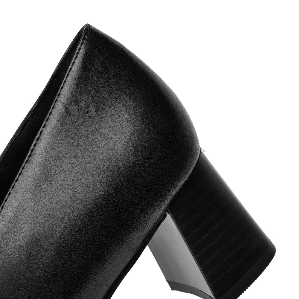 Ara Ambrosia Black Leather Smooth Heeled Loafer Oxford Womens Dress Shoe