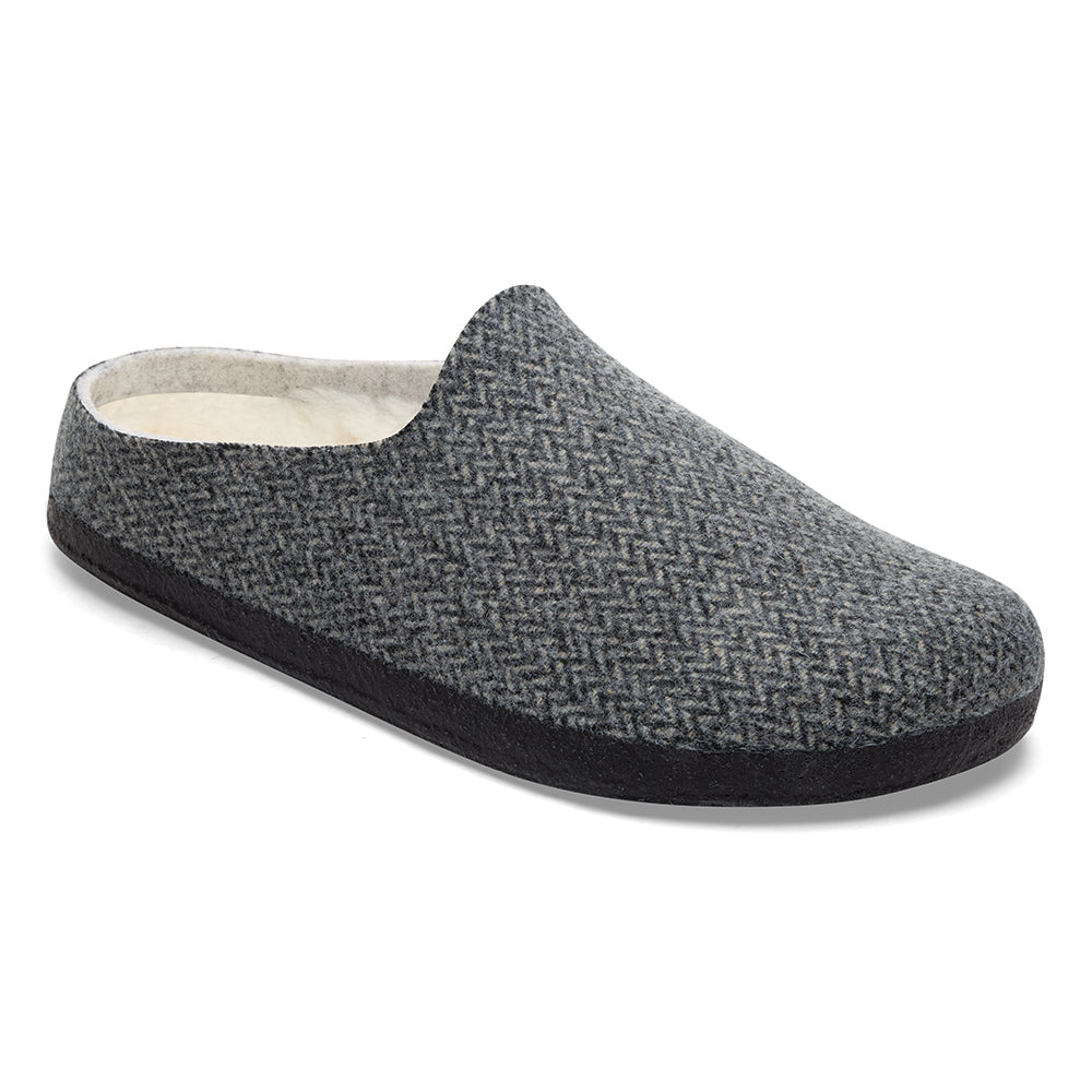 Birkenstock Amsterdam Shearling Clog Narrow Women's Womens Shoes Herringbone Grey