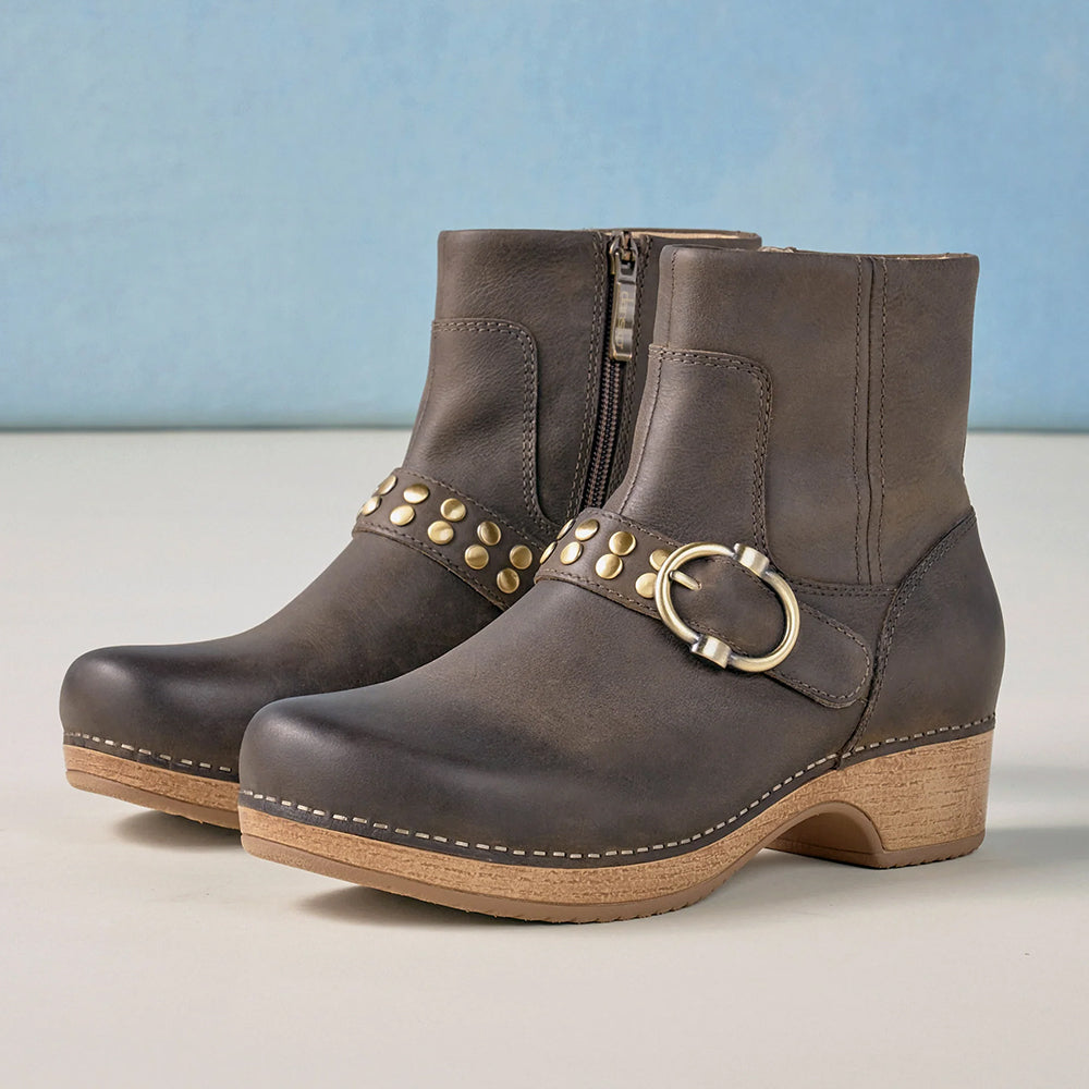 Dansko Baylin Mushroom Leather Ankle Boot Womens