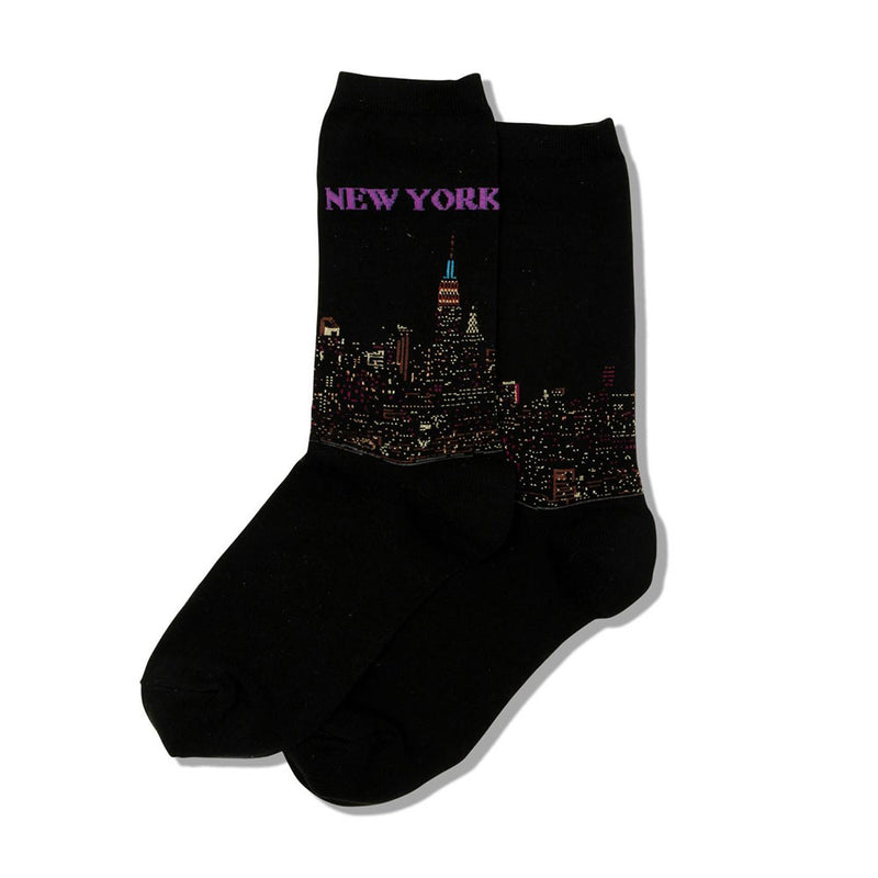 Hot Sox New York Crew Sock Womens Hosiery Black