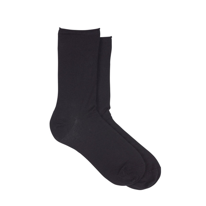Hue Superlite Cotton Socks (U21642) Womens Hosiery 001 Black