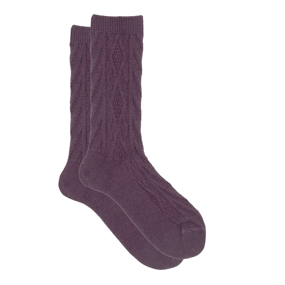Ilux Demi - Cozy Cashmere Silk Jacquard Crew 1608 Womens Hosiery Violette