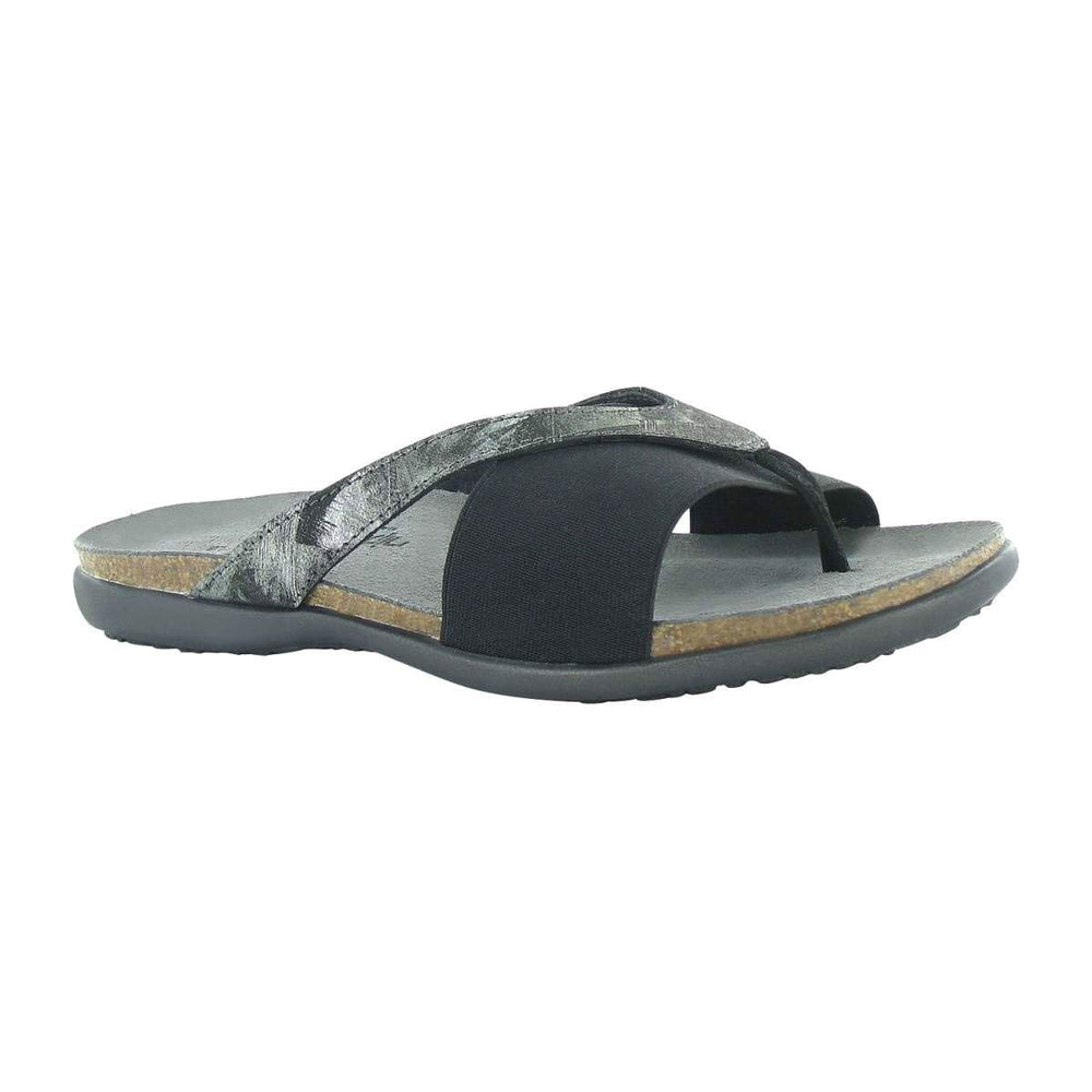 Black Elastic/Metallic Onyx Leather/Black Velvet Nubuck