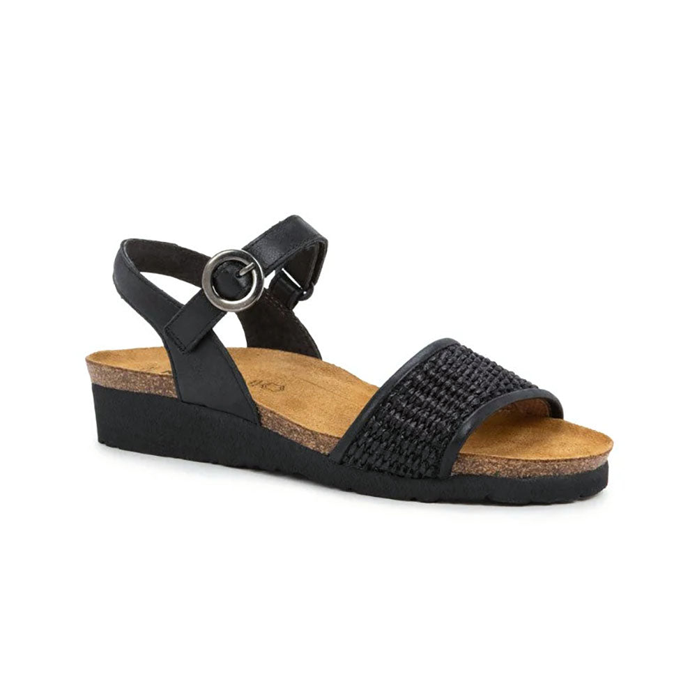 Shiny Blk/Blk Raffia
