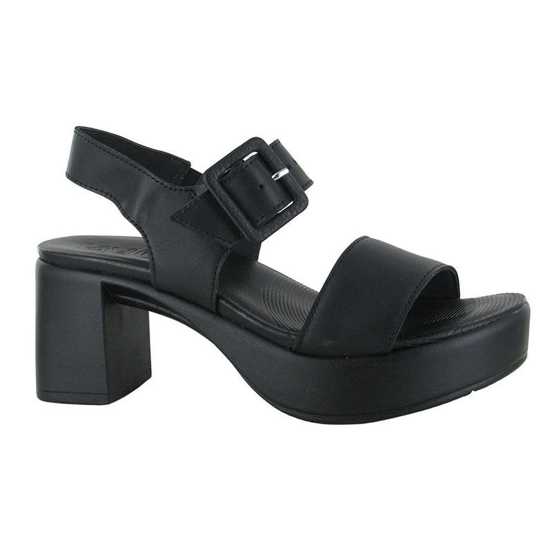 Naot Glamour Leather Platform Heeled Loop Strap Sandal Simons Shoes