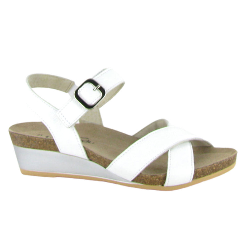 Naot Throne Kitten Wedge (104121) Womens Shoes Soft White