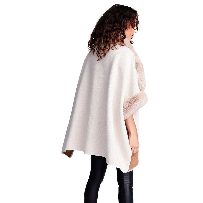 pia rossini Faux Fur Trim Wrap Women's Clothing 