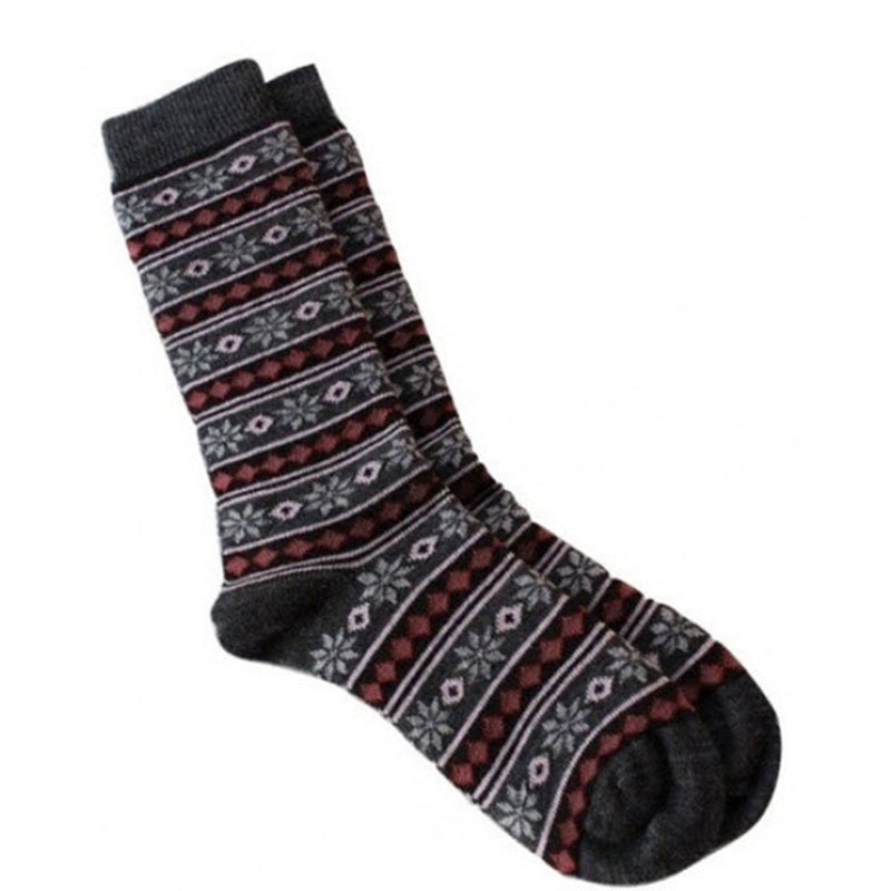 Tey Art Starry Stripe Alpaca Socks Womens Hosiery Charcoal