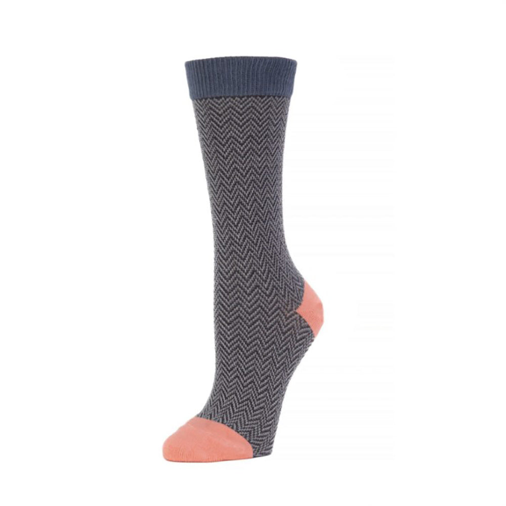 Zkano Signature Herringbone - Organic Cotton Tall Crew Socks Womens Hosiery