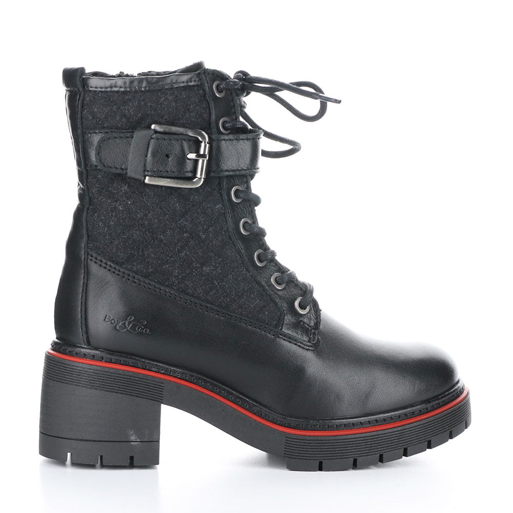 Bos & Co Zing Combat Boot Womens Shoes Black