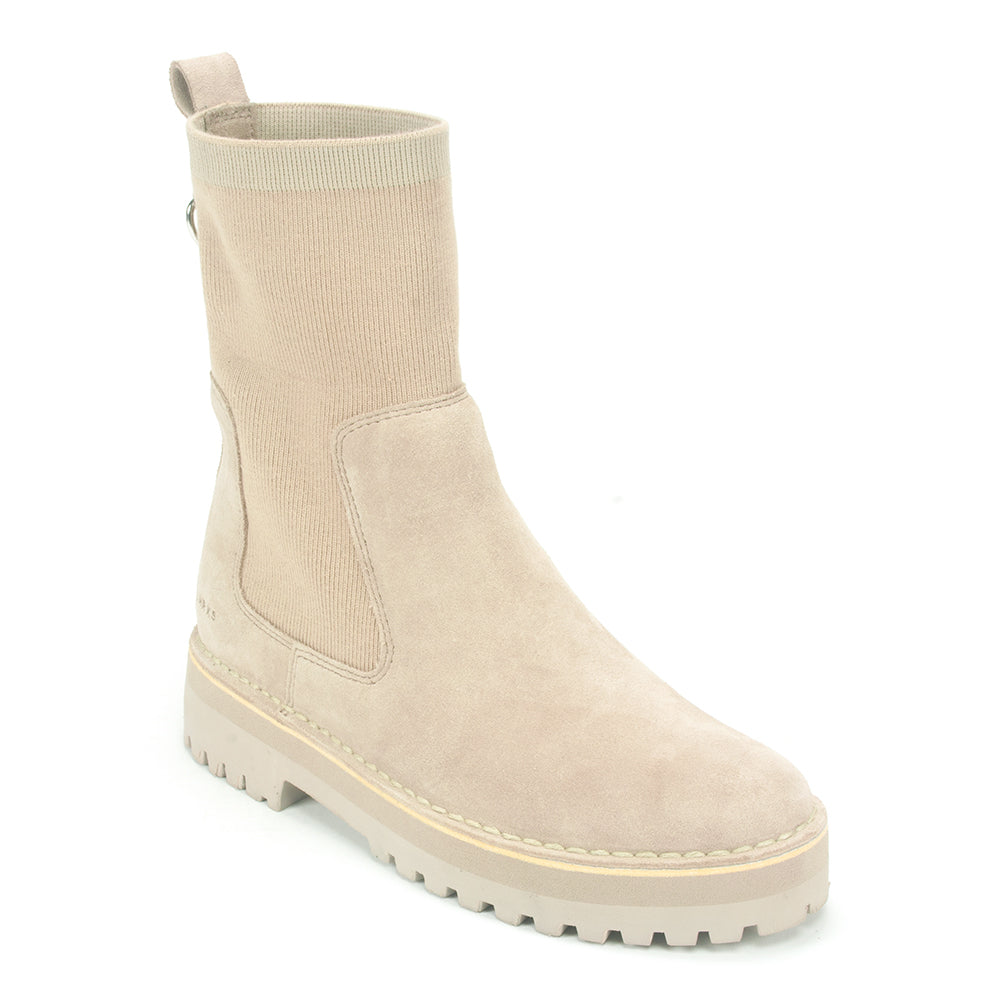 Clarks Rock Knit Boot Womens Shoes Sand Suede