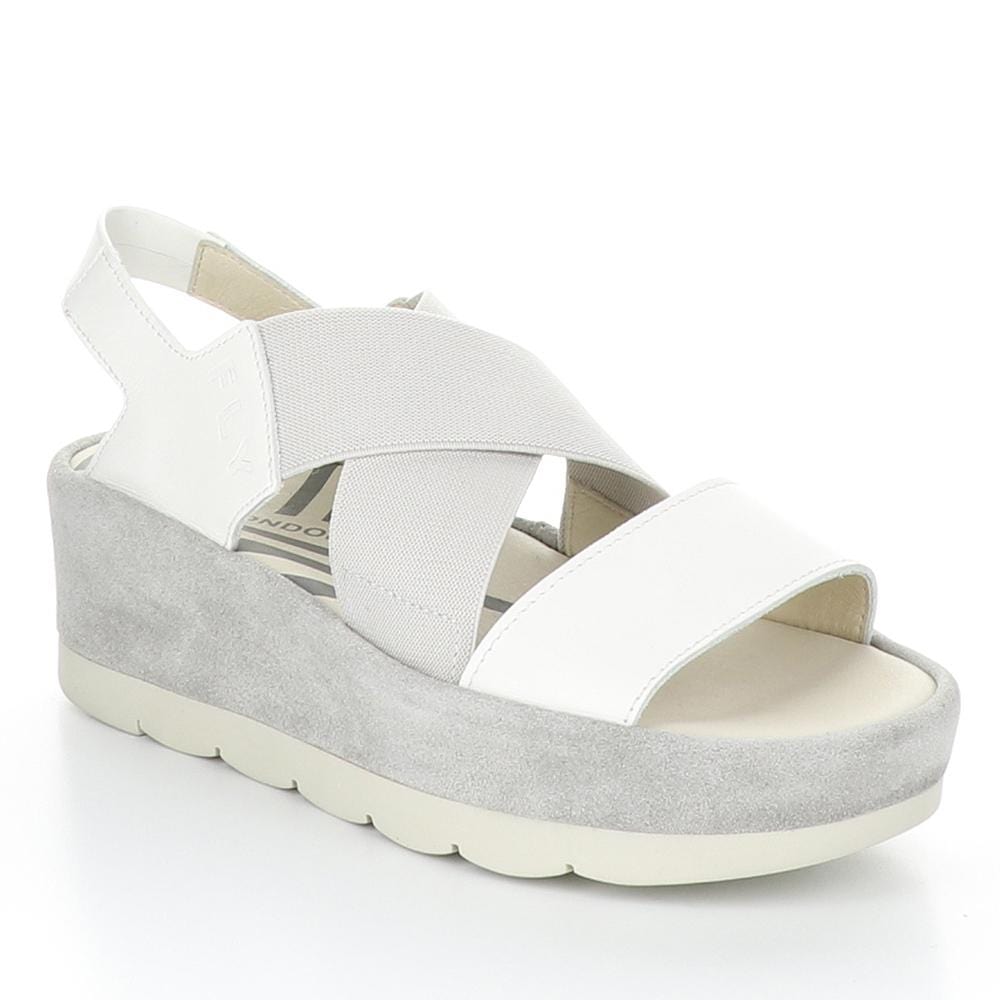 Fly London Bime Slingback Wedge Sandal 169FLY Womens Shoes Off White