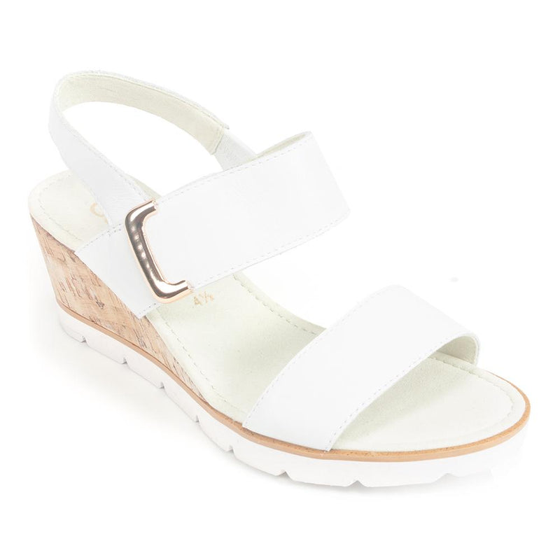 Gabor (45.751) Womens White Leather Sandal | Shoes