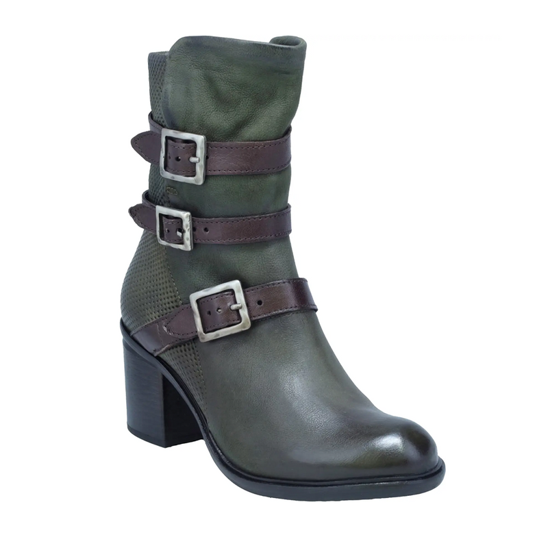 Miz Mooz Side Buckle Leather Ankle Boots