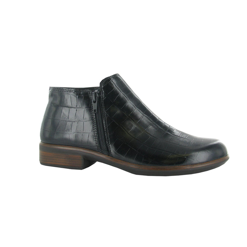 Naot Helm Bootie (26030) Womens Shoes Black Croc Leather