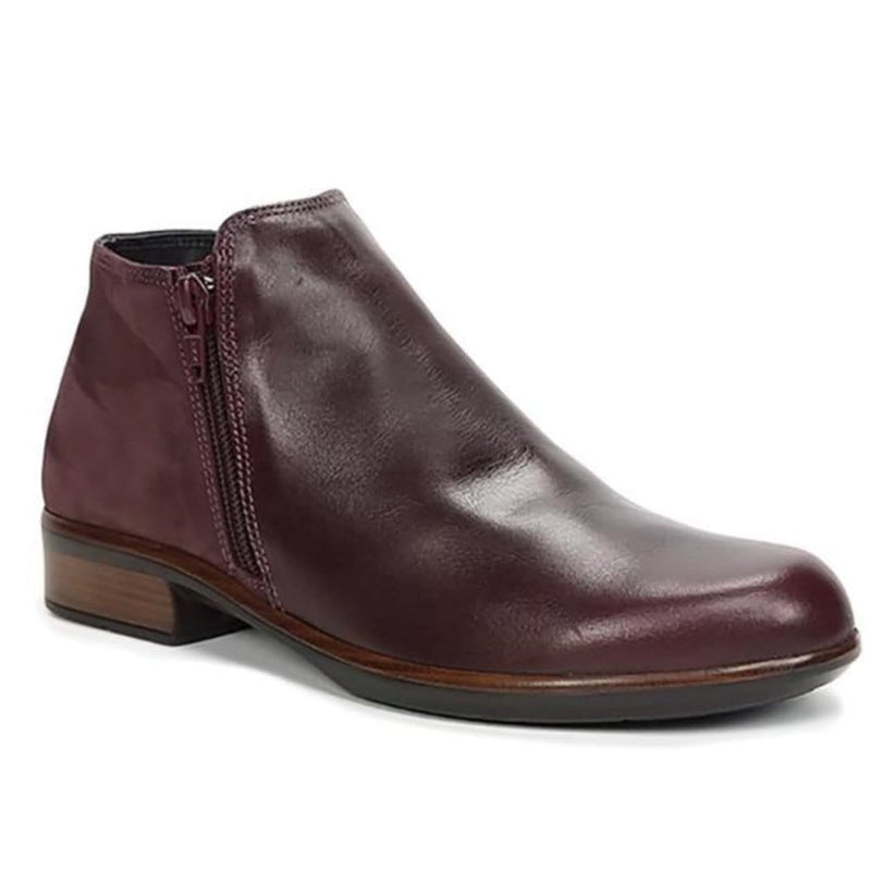 Naot Helm Bootie (26030) Womens Shoes Bordeaux Leather/Violet Nubuck