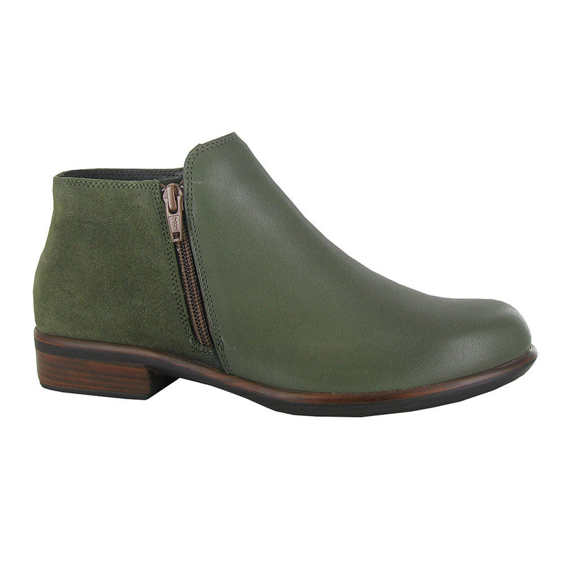 Naot Helm Bootie (26030) Womens Shoes Soft Green Leather/Oily Olive Suede