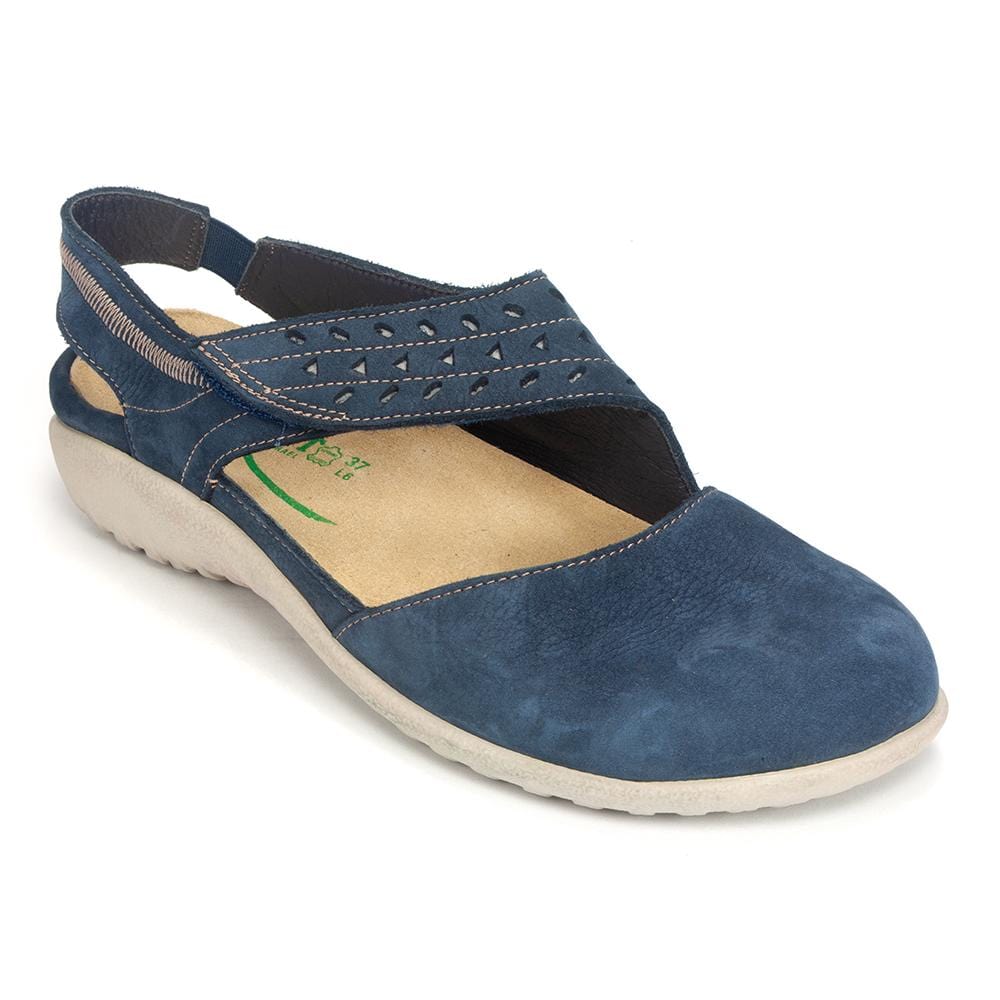Naot Kapua Casual Mary Jane Flat Womens Shoes Navy Velvet Nubuck/Gray Underlay