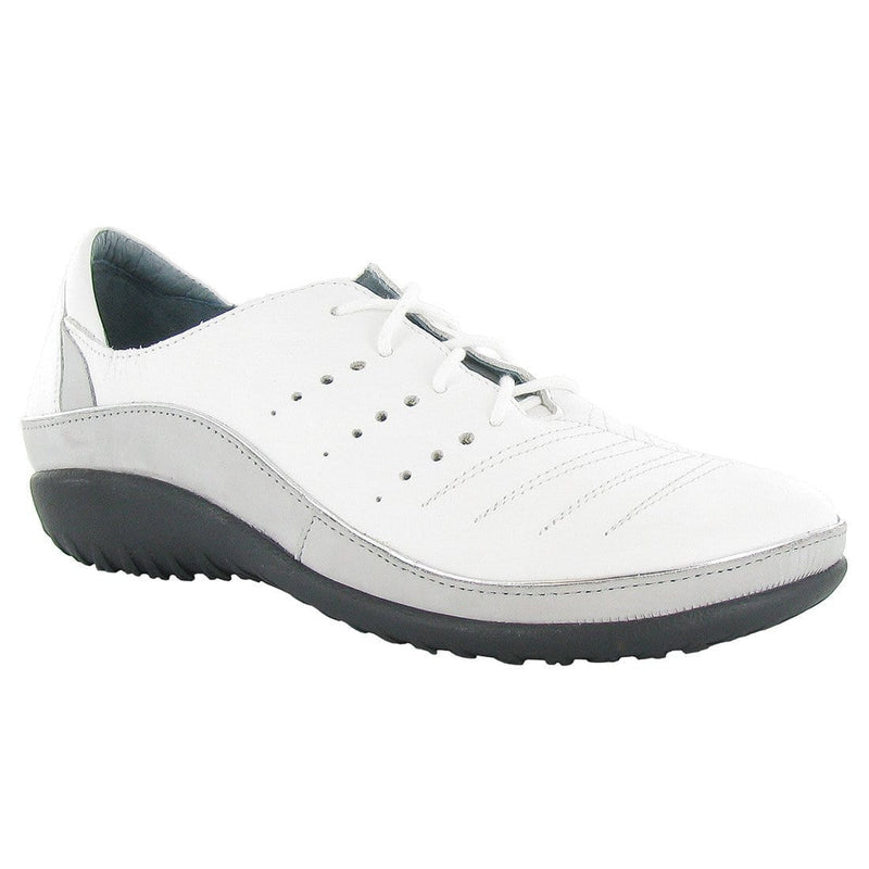 Naot Kumara (11450) Womens Shoes White Leather/Silver Threads Leather