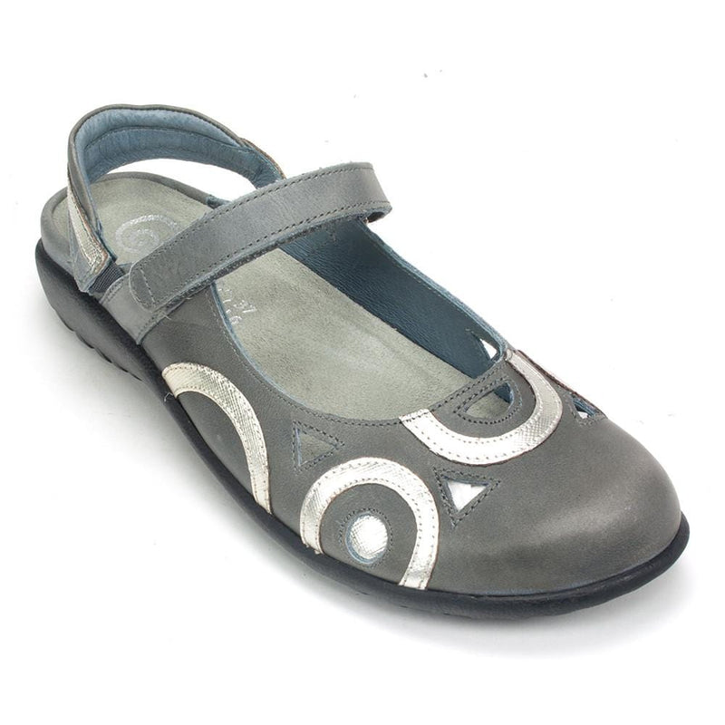 Naot Rongo Slingback Mary Jane (11061) Womens Shoes NZJ Vint Slate/Silver Lthr
