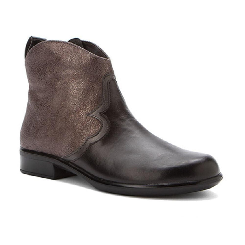 Naot Sirocco Boot (26027) Womens Shoes Black Madras/Gray Shimmer/Metal Rd