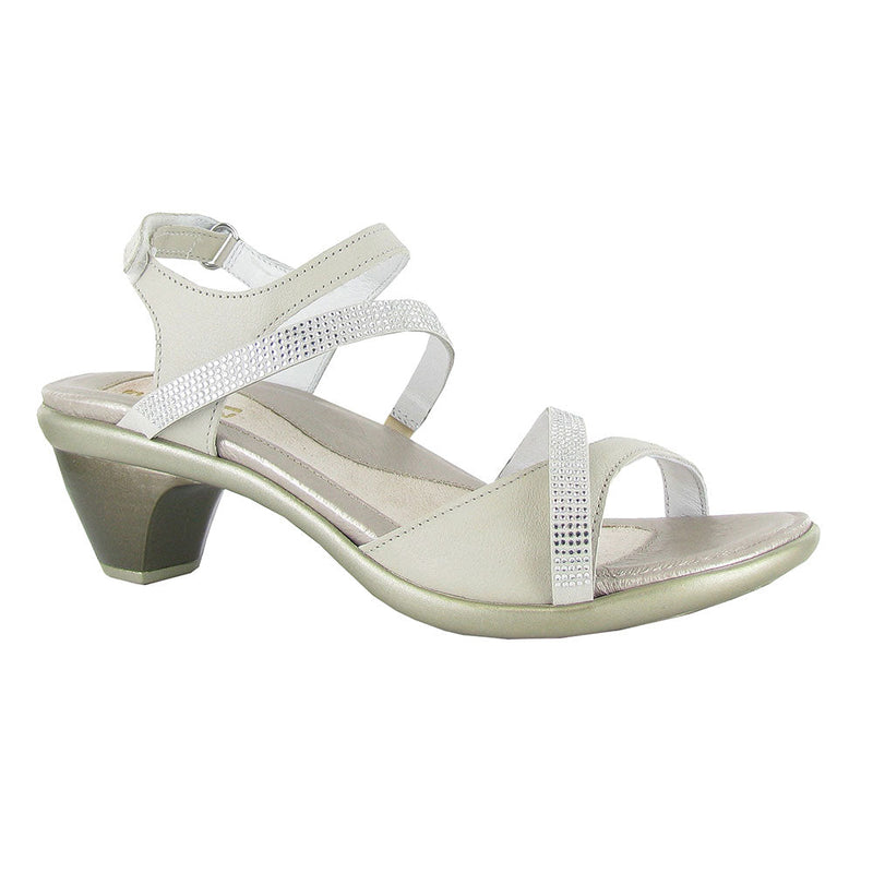 Naot Innovate Sandal (40033) Womens Shoes Soft Ivory/Clear Rhinestones