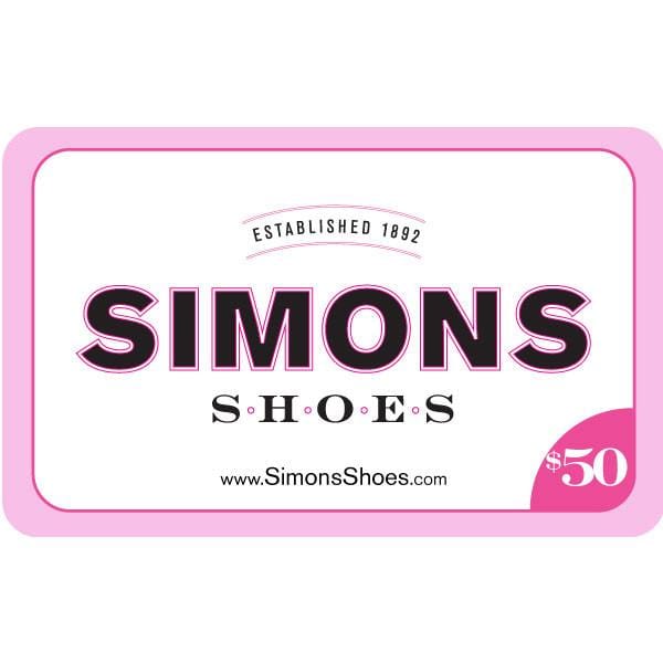 Simons Shoes $50 Gift Card Gift Card $50 Gift Card