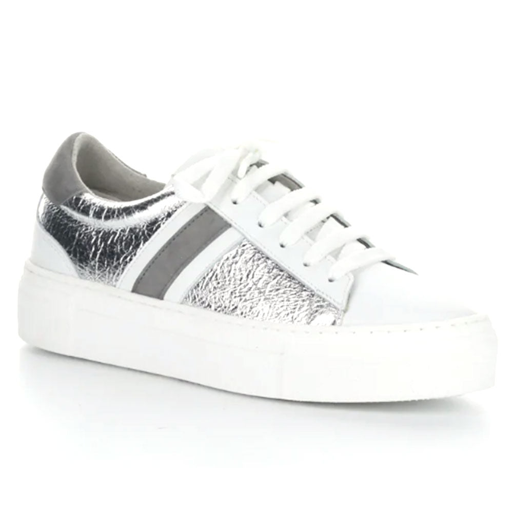 Bos & Co Monic Sneaker Womens Shoes White Silver Grey