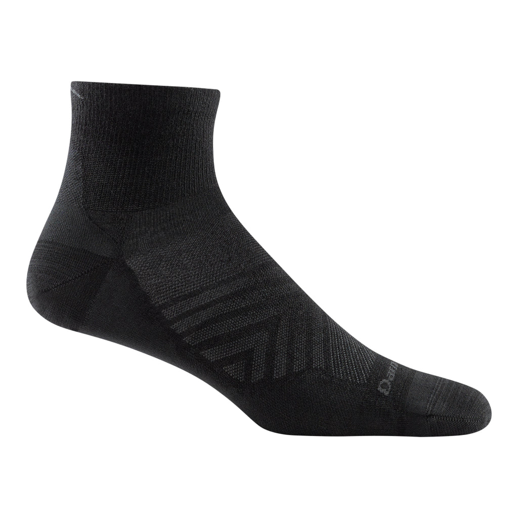 Darn Tough Run Quarter Ultra-Lightweight Running Sock (1040) Mens Hosiery Black