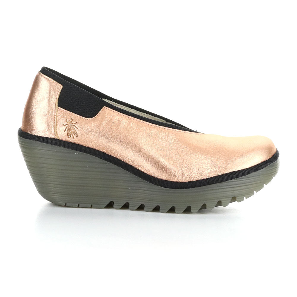 Fly London Products Yoza438Fly Wedge Sandal Womens Shoes Blush Gold