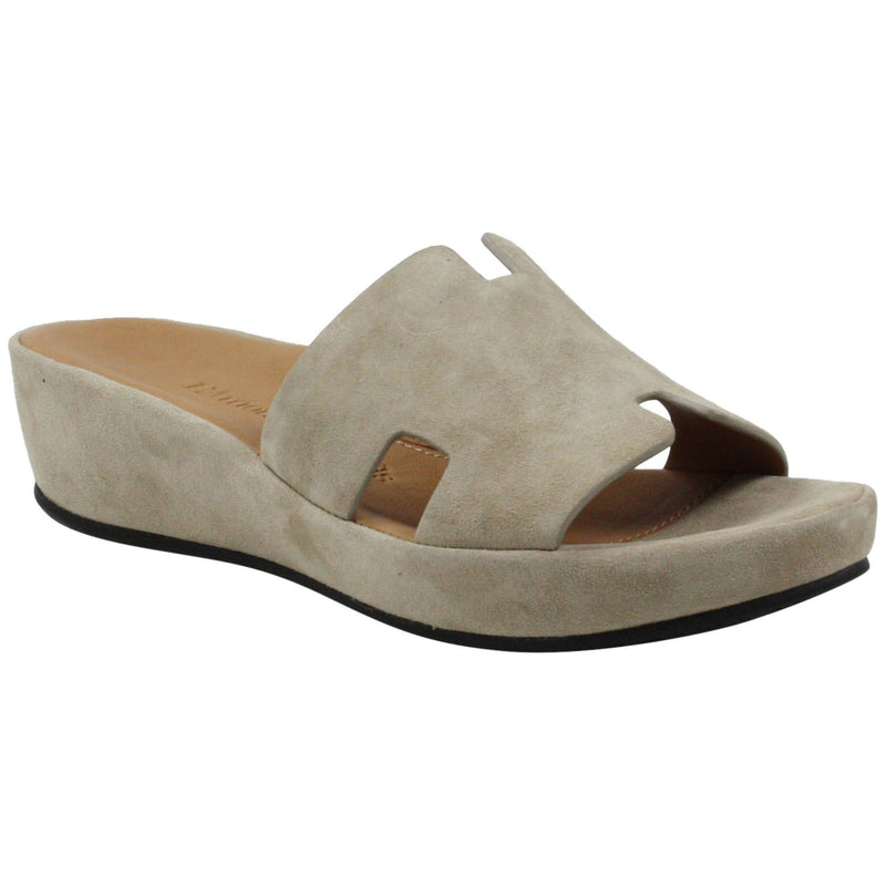L'Amour Des Pieds Catiana Slip on Sandal Womens Shoes Taupe Suede