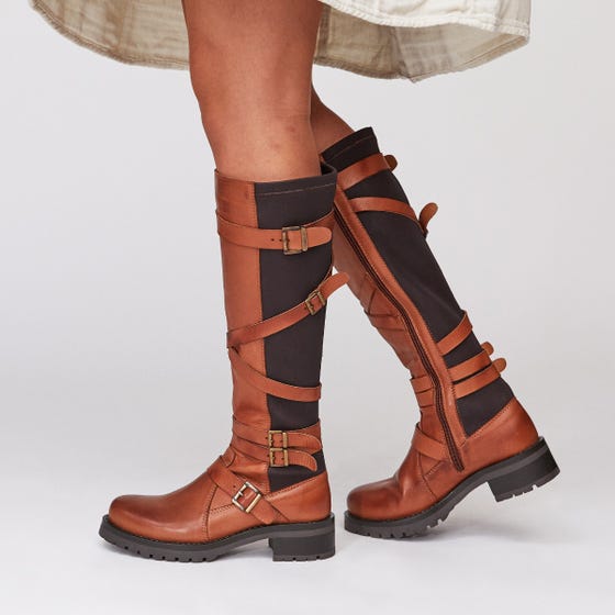 Miz Mooz Peri Womens Adjustable Leather Riding Boot