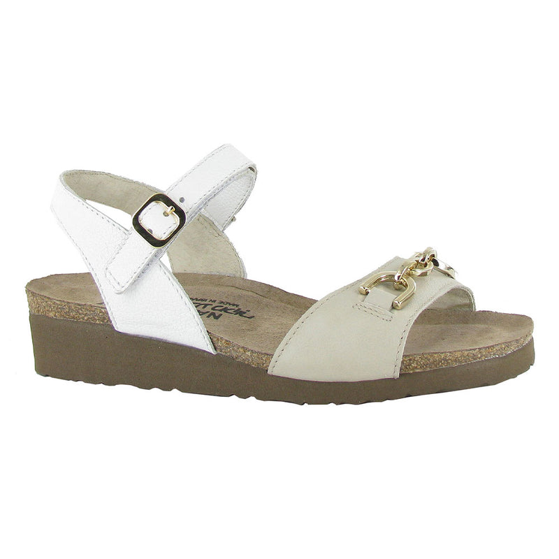 Naot Aubrey Back Strap Wedge (4472) Womens Shoes Ivory/White