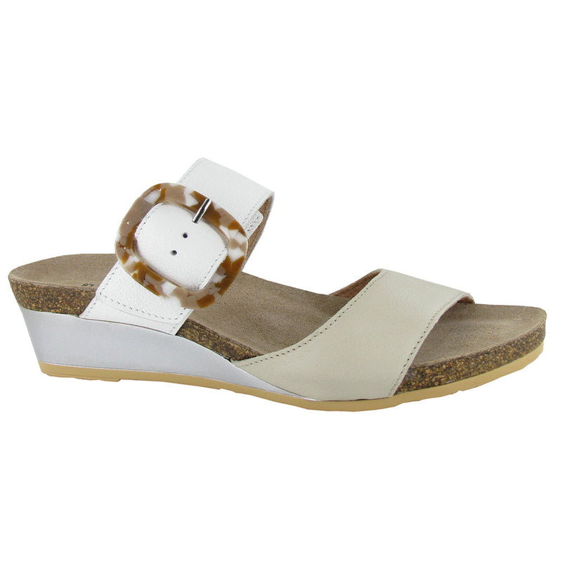 Naot Kingdom Wedge Sandal (5054) Womens Shoes Soft Ivory/Clear Rhinestones