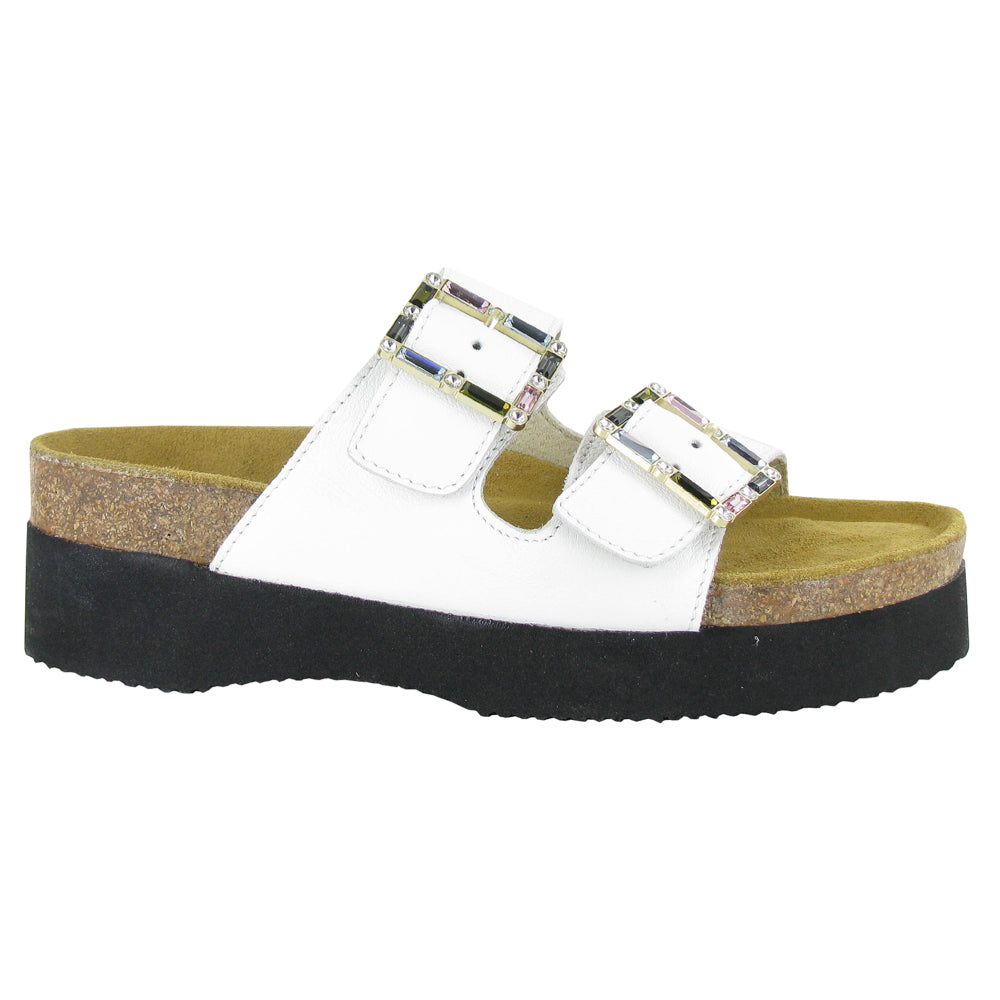 Naot Santa Rosa Wedge Sandal (8804) Womens Shoes White Leather