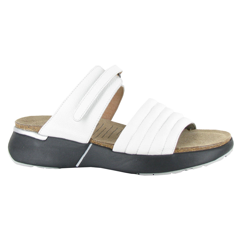 Naot Vesta Slide Sandal Womens Shoes Soft White Leather