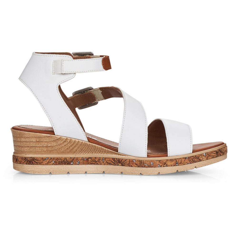 Remonte Wedge Sandal (D3052) Womens Shoes 80 White
