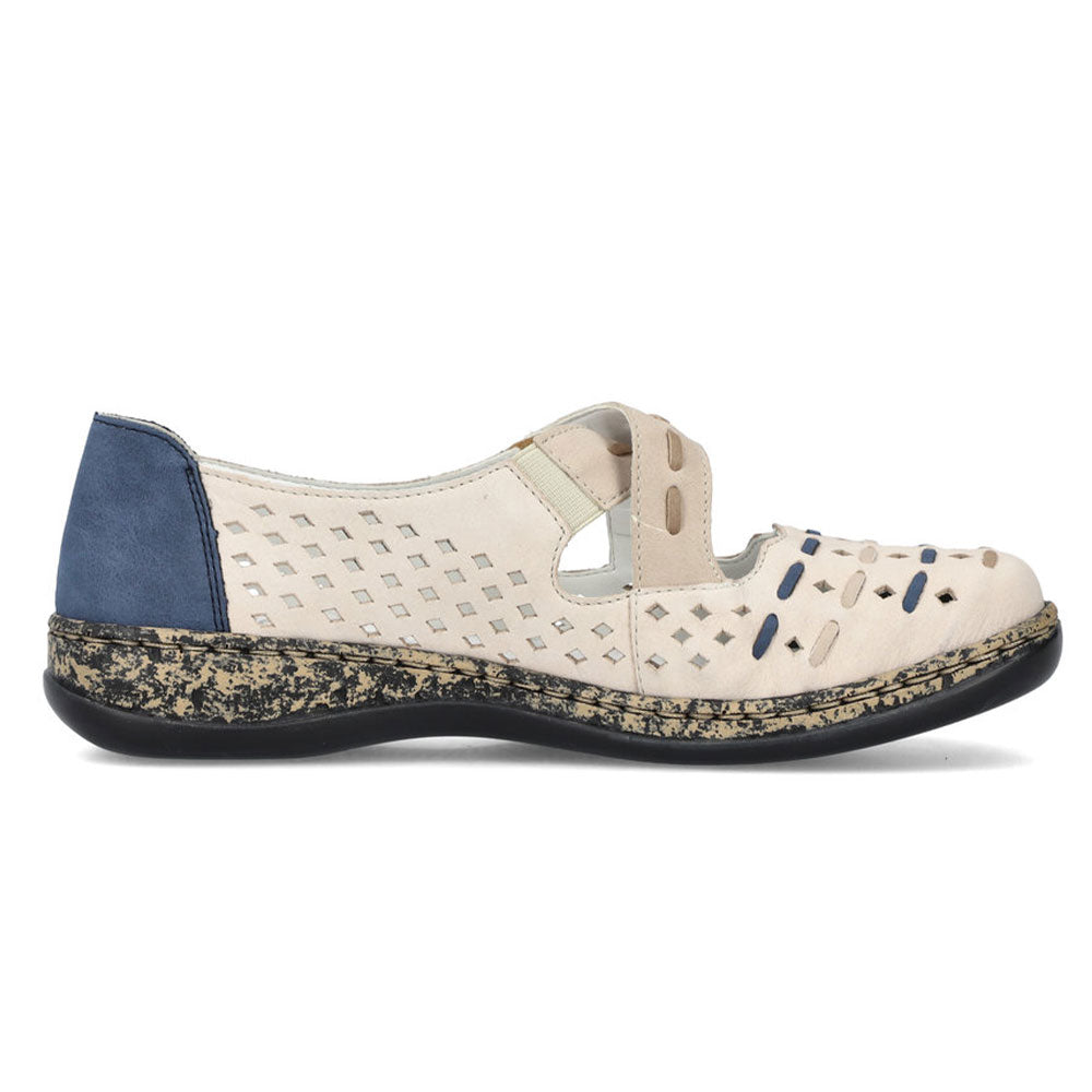 Rieker Daisy Cross Strap Loafer (46378) Womens Shoes 90 Multi