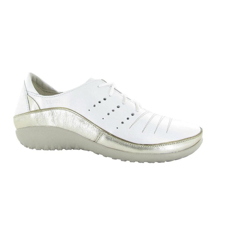 Naot Kumara (11450) Womens Shoes White Pearl Leather/Radiant Gold Leather