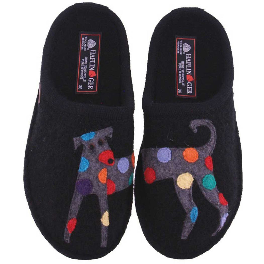 Haflinger Jack Slippers Womens Shoes Black