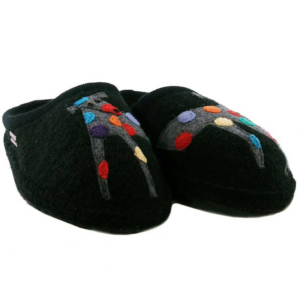 Haflinger Jack Slippers Womens Shoes Black